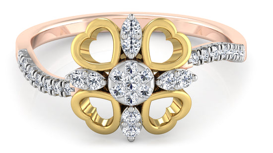 Tetra Hearts Diamond Ring