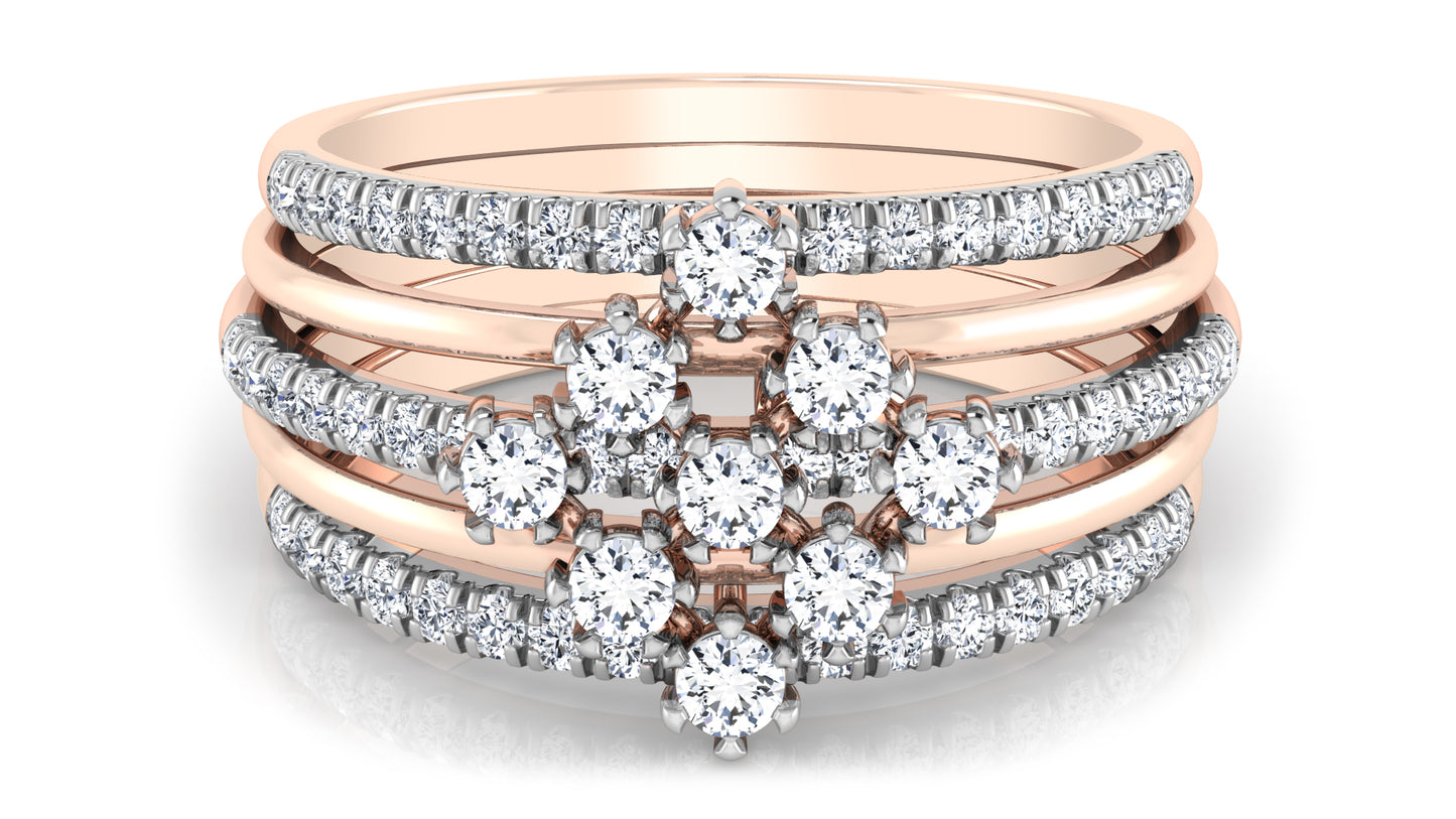 Cinquain Bands Diamond Ring