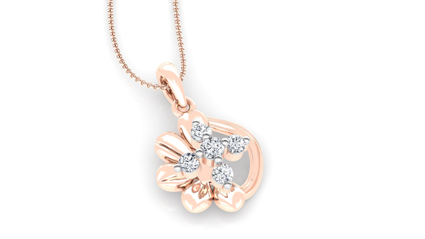 Petals Devoured Diamond Earrings And Pendant Set