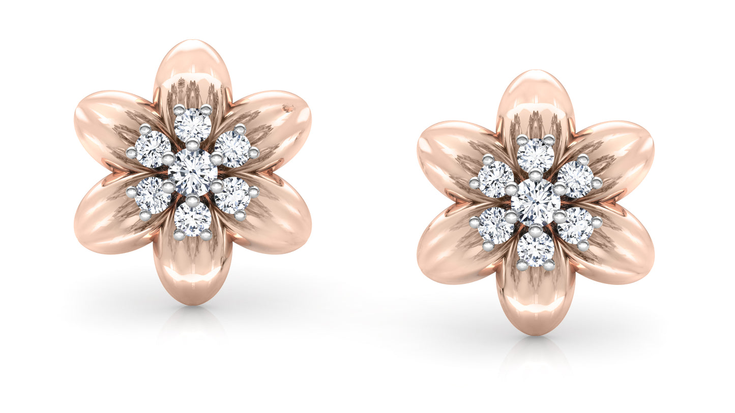 Flower Bond Diamond Earrings And Pendant Set