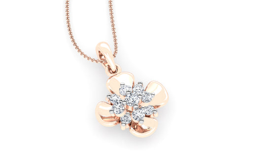 Floral Unison Diamond Earrings And Pendant Set