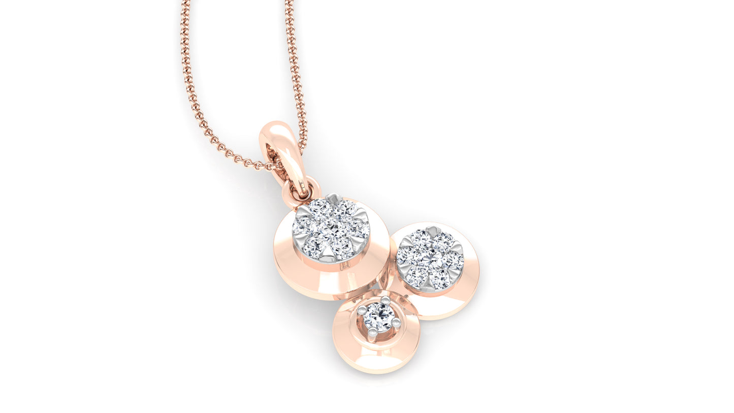 Tiny Dots Diamond Earrings And Pendant Set