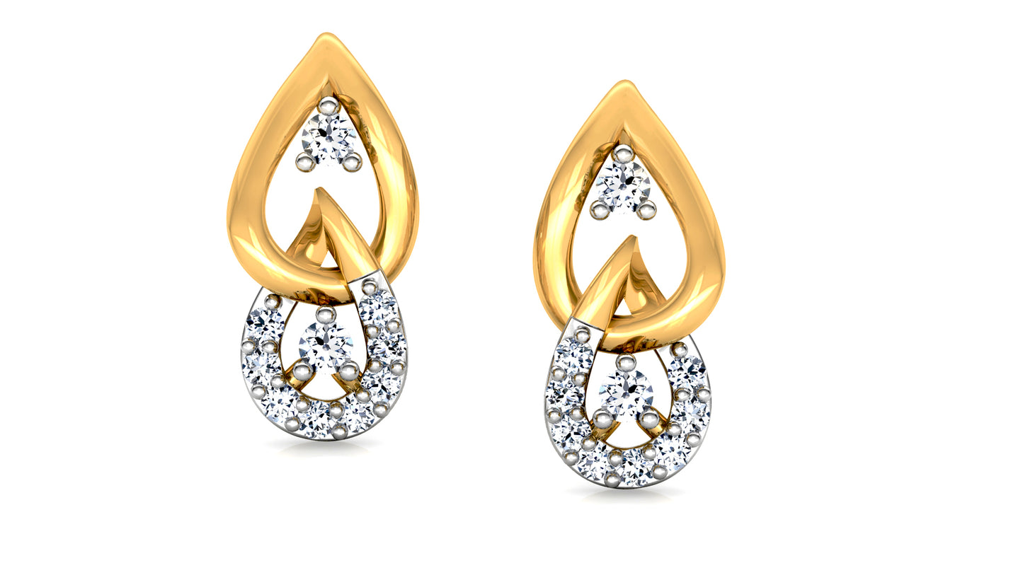 Leaf in Leaf Diamond Earrings