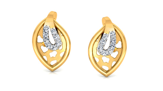 Leaf Engulf Diamond Earrings