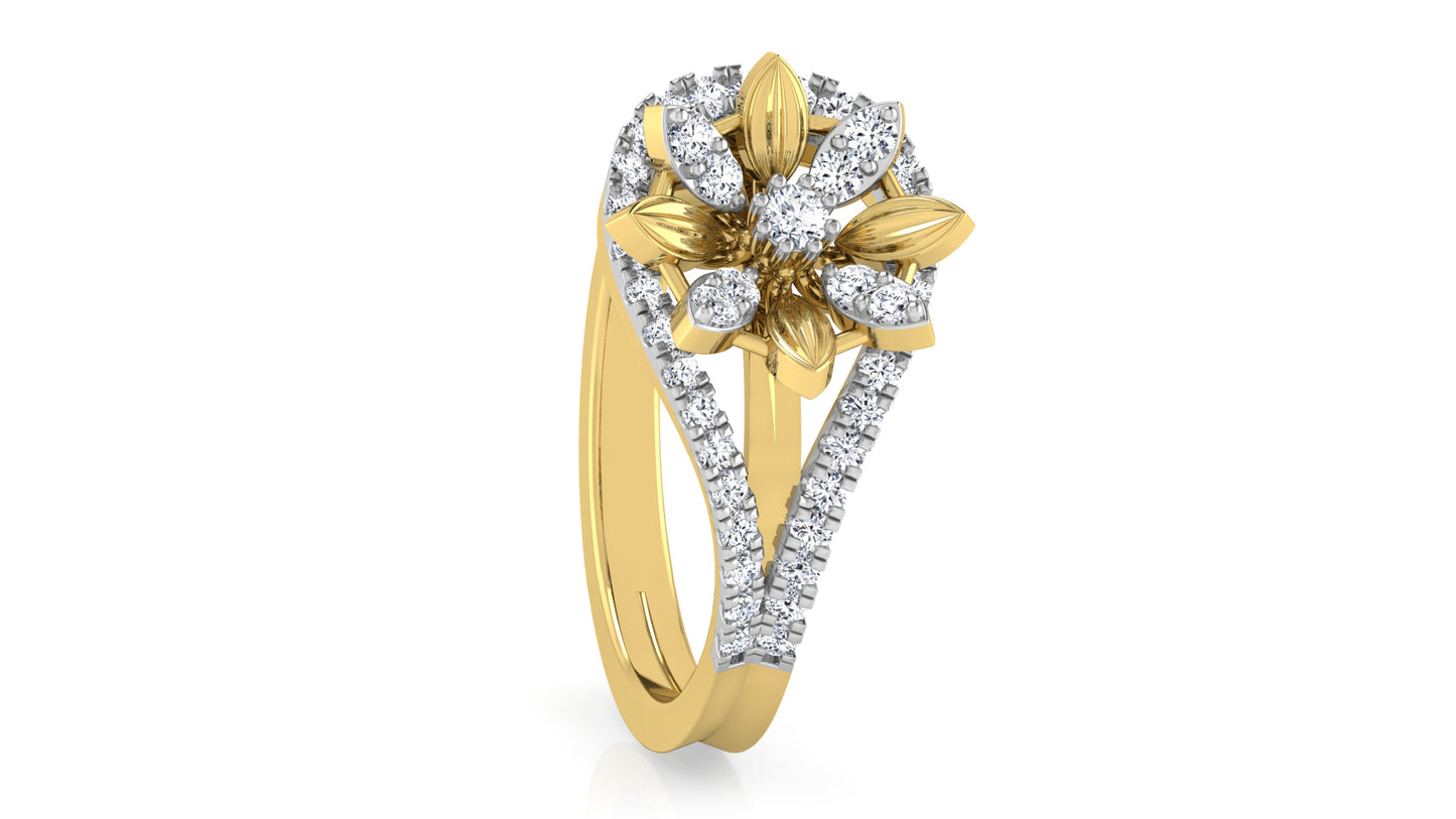 Leaflet n Florets Diamond Ring