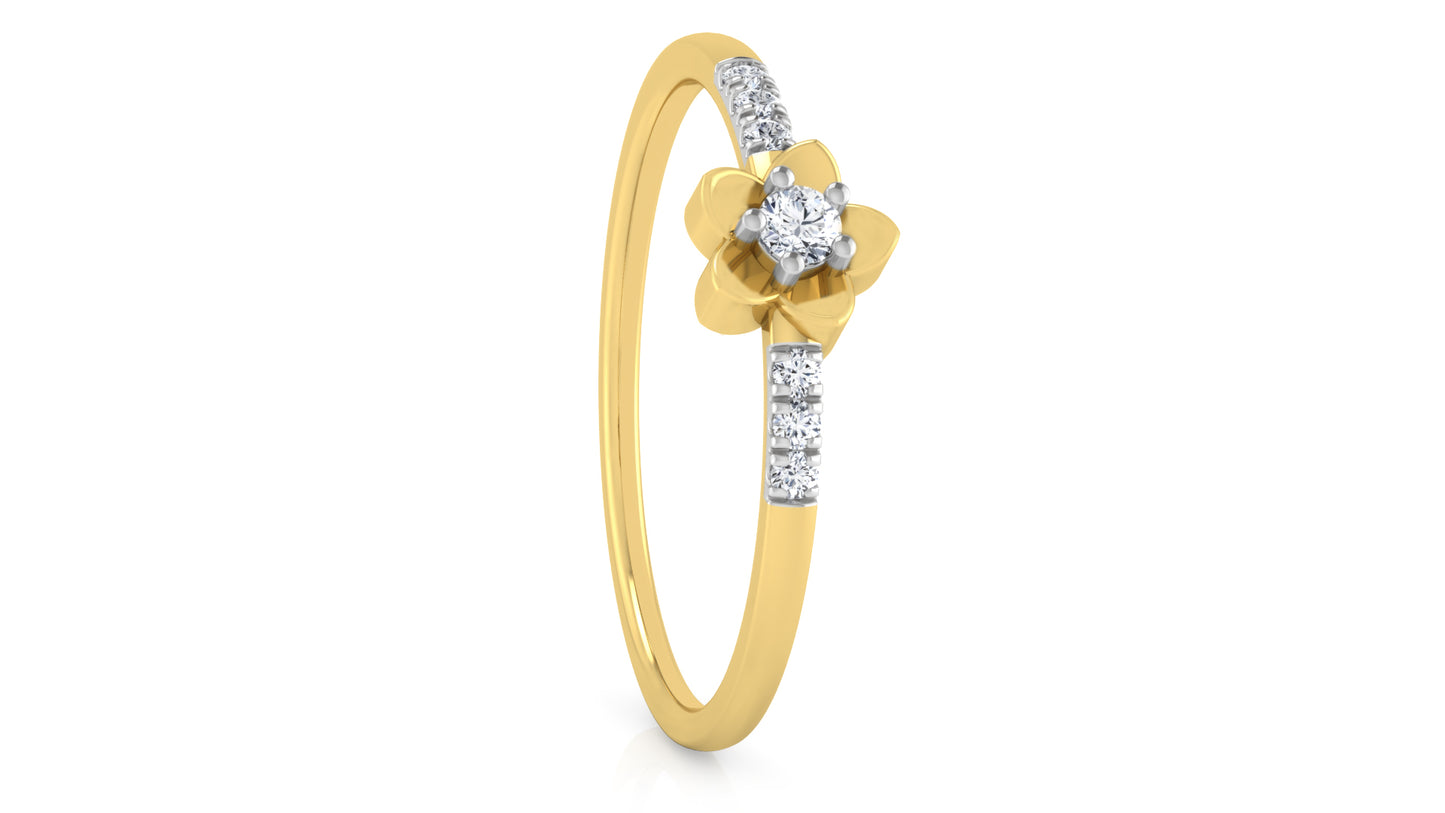 Golden Twist Diamond Ring