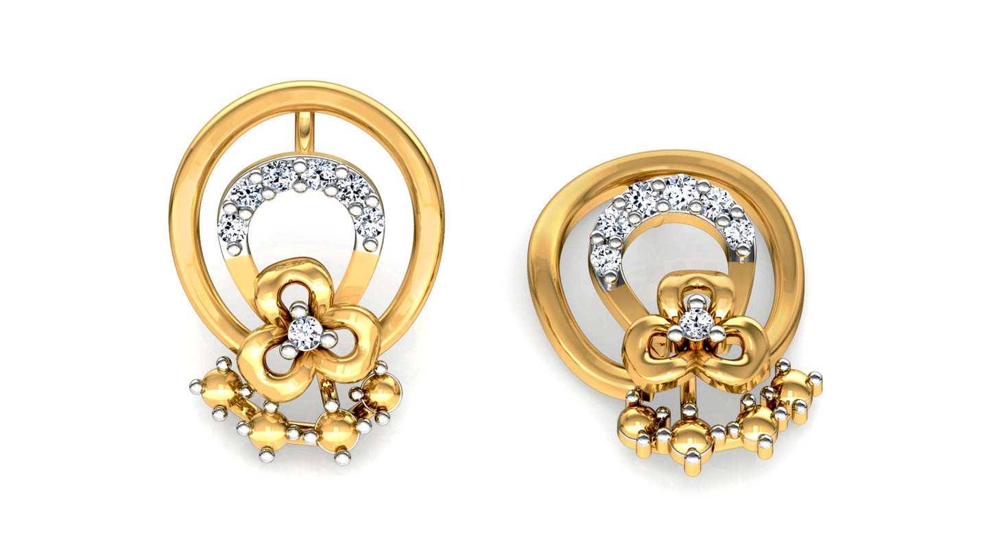 Horse Shoe Diamond Earrings