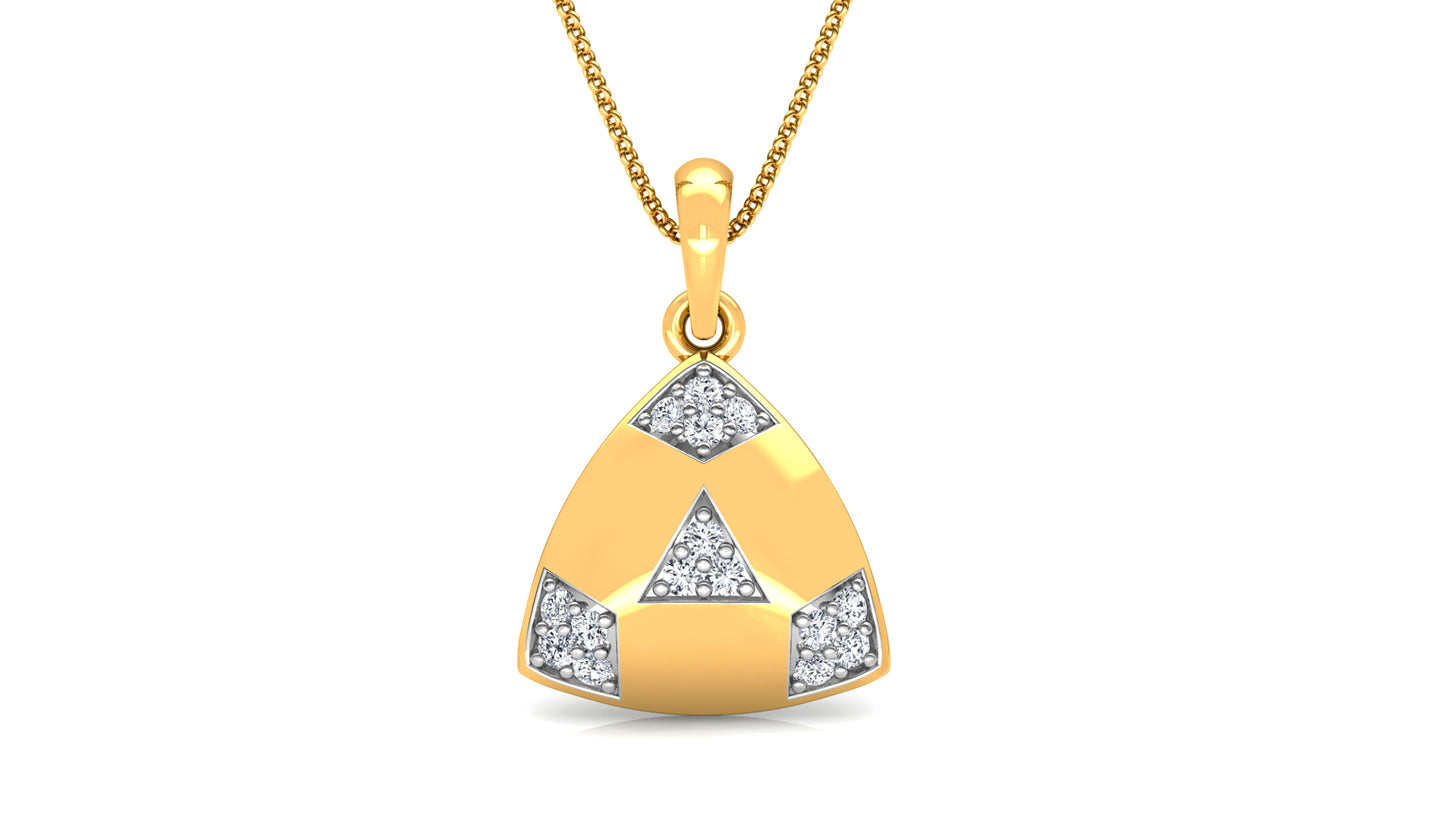 Triangle Flair Diamond Earrings And Pendant Set