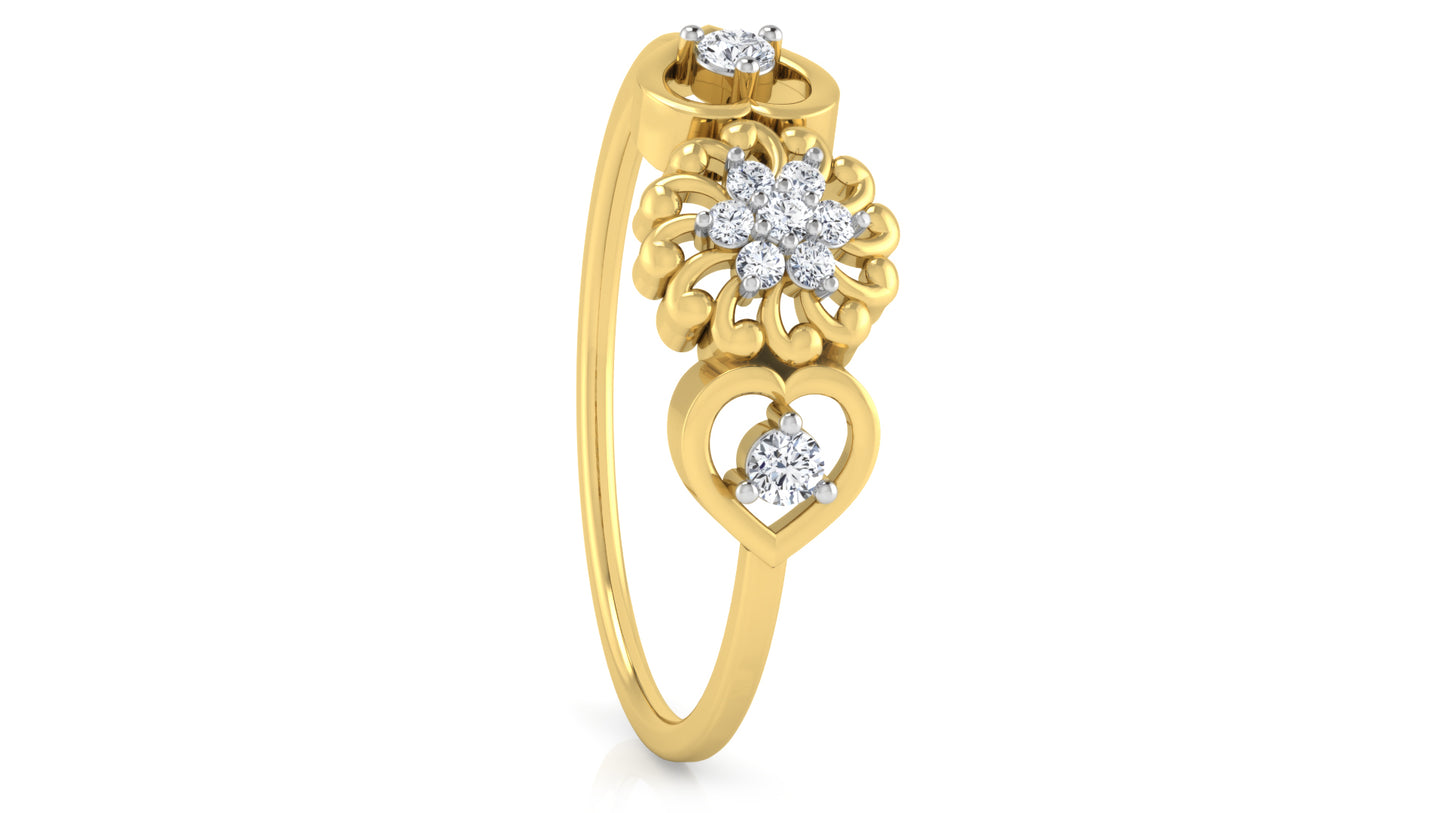 Hearts n Flowers Diamond Ring