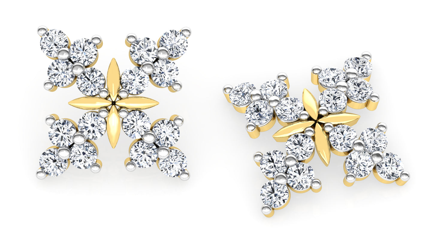 Dramatic Leaves Diamond Earrings