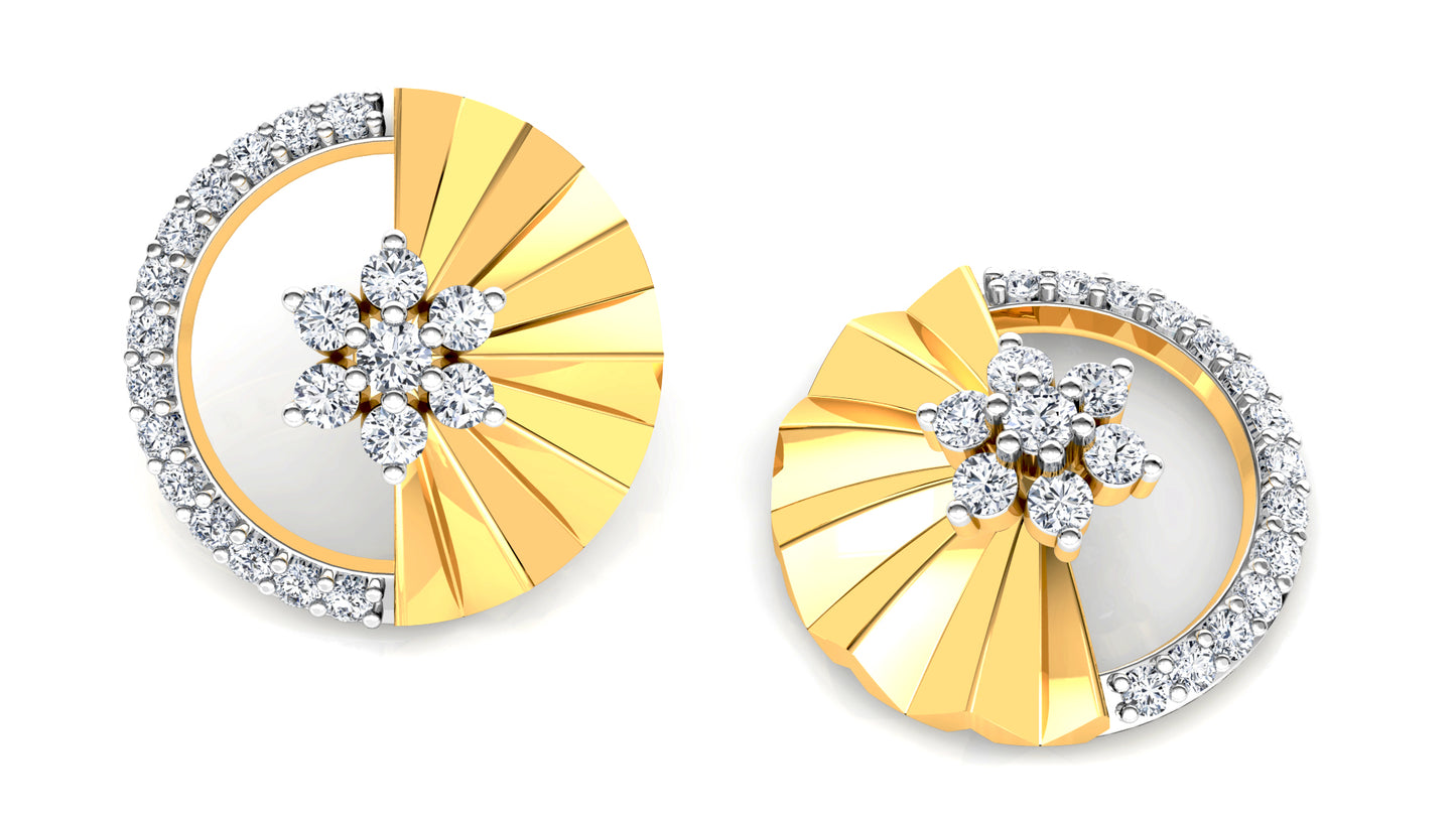 Ribbon Rain Diamond Earrings And Pendant Set