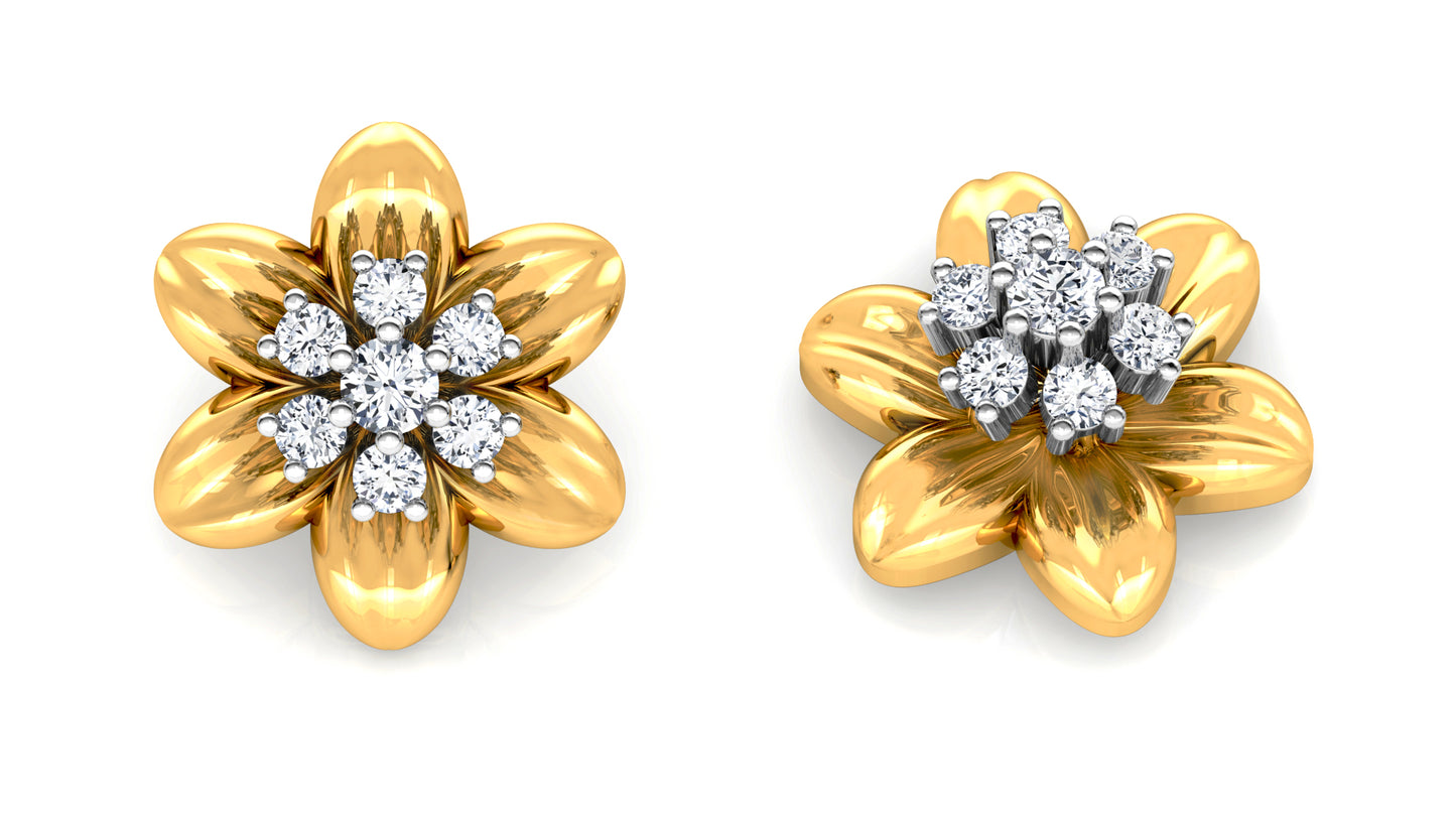 Flower Bond Diamond Earrings And Pendant Set