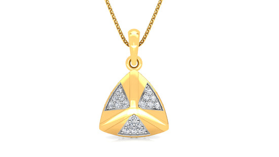 Flashy Triangles Diamond Earrings And Pendant Set