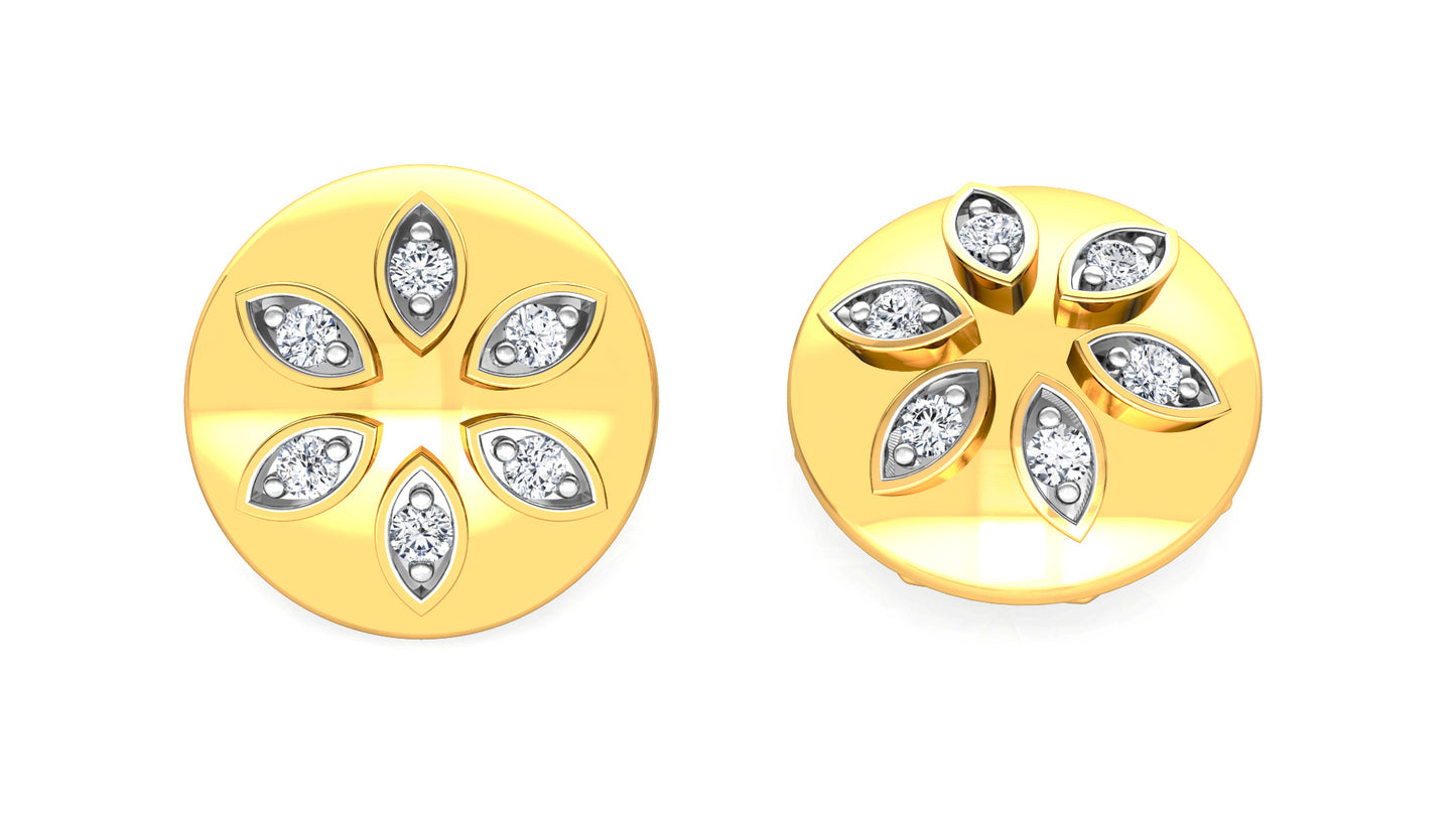 Golden Cascade Diamond Earrings And Pendant Set