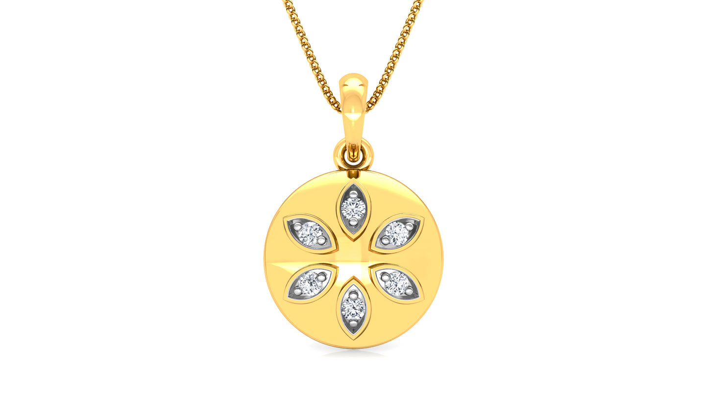 Golden Cascade Diamond Earrings And Pendant Set