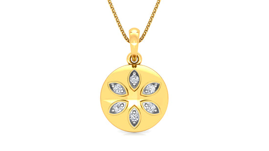 Golden Cascade Diamond Earrings And Pendant Set