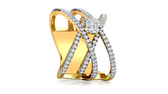 Cross Over Diamond Ring