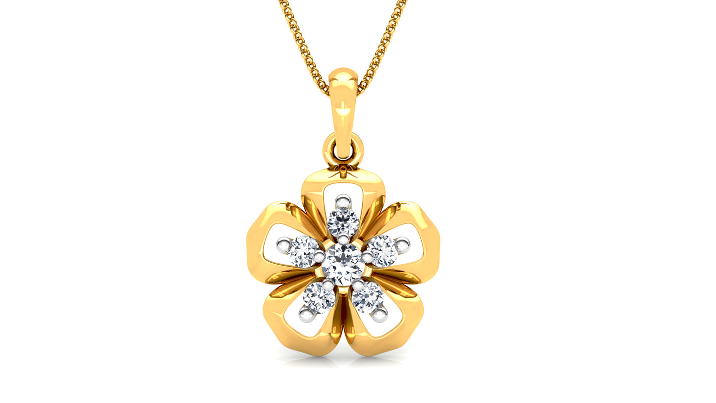 Awesome Blossom Diamond Earrings And Pendant Set