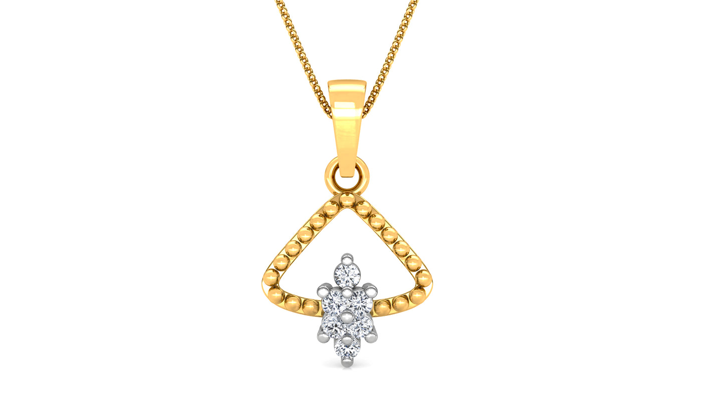 Gold Drops Diamond Earrings And Pendant Set