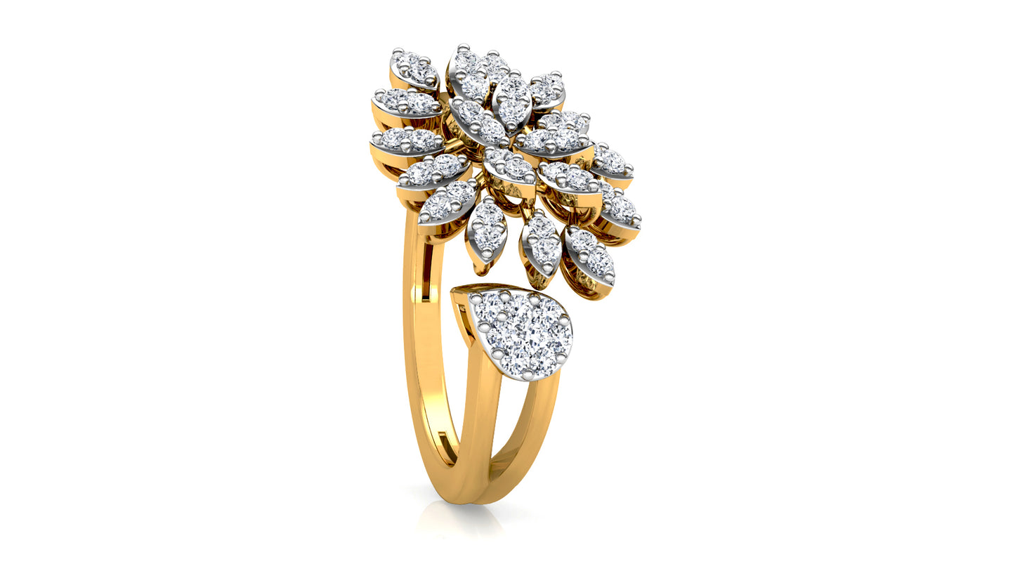 Leaf Flood Diamond Ring