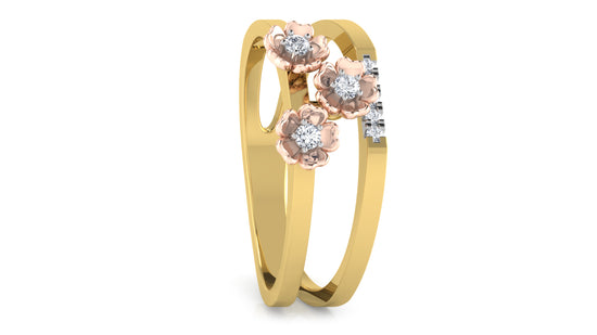 Trifloral Verge Diamond Ring