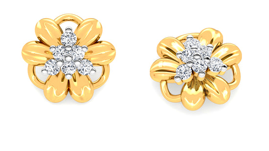 Flower Glamour Diamond Earrings And Pendant Set