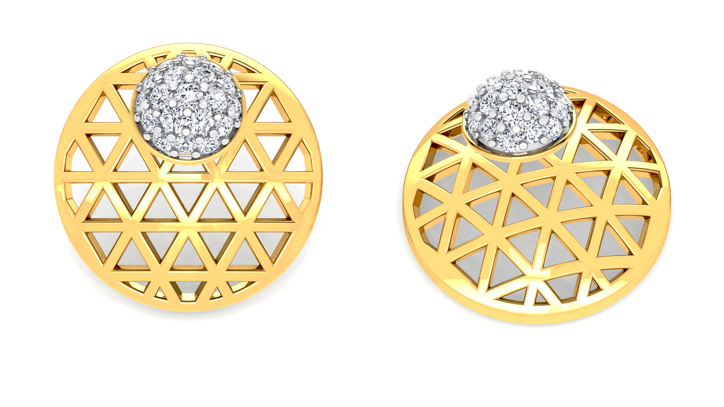 Blazing Sphere Diamond Earrings And Pendant Set