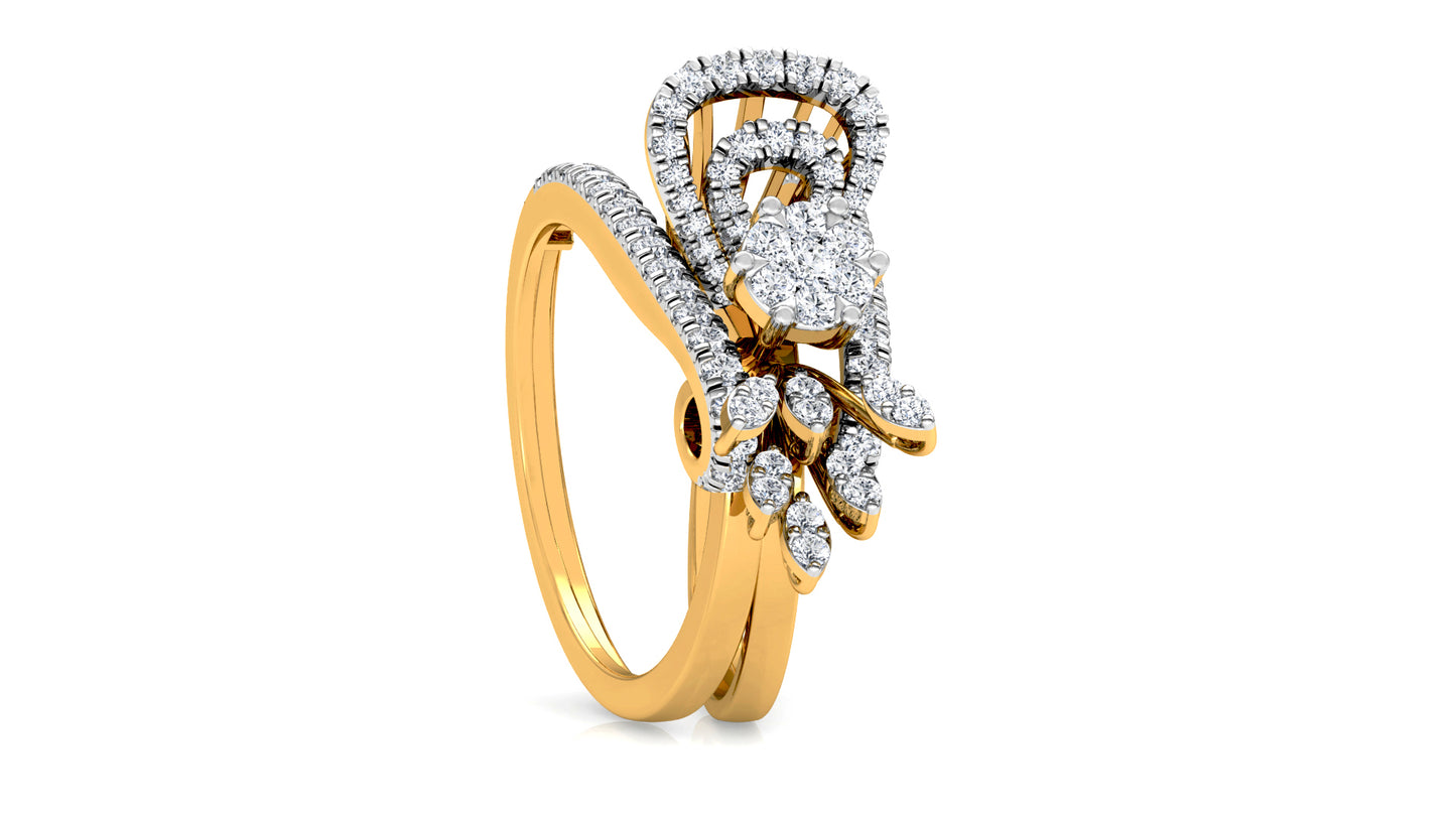 Floral Contour Diamond Ring