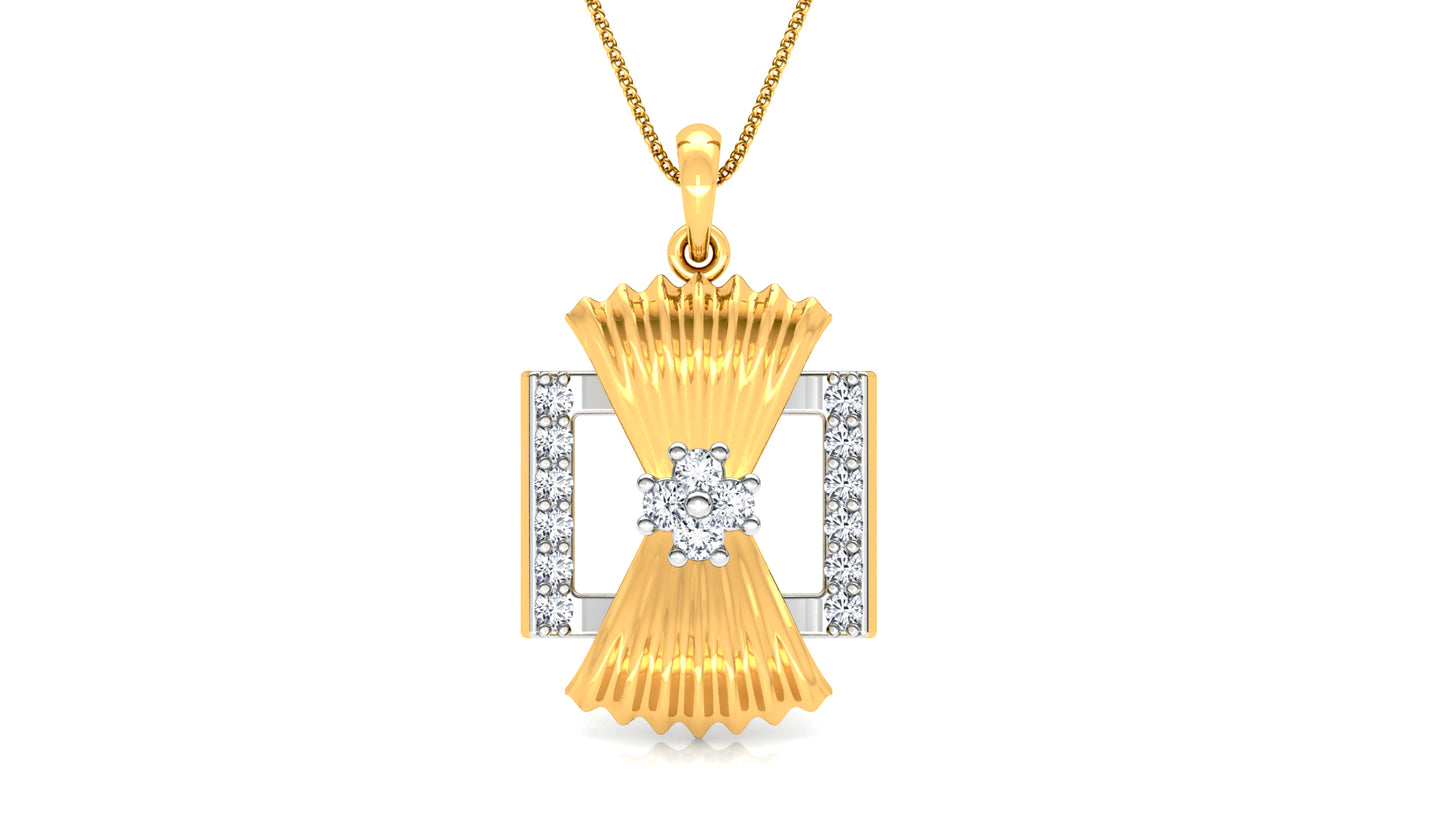 Statuesque Diamond Earrings And Pendant Set