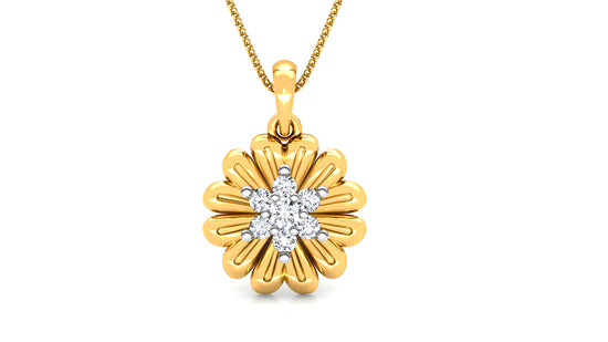 Breezy Flowers Diamond Earrings And Pendant Set