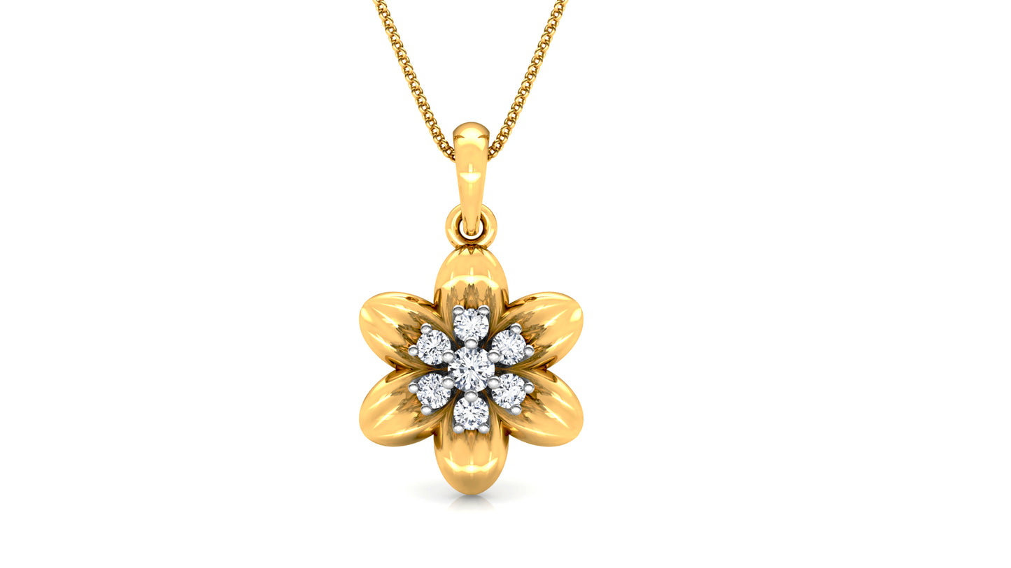 Flower Bond Diamond Earrings And Pendant Set