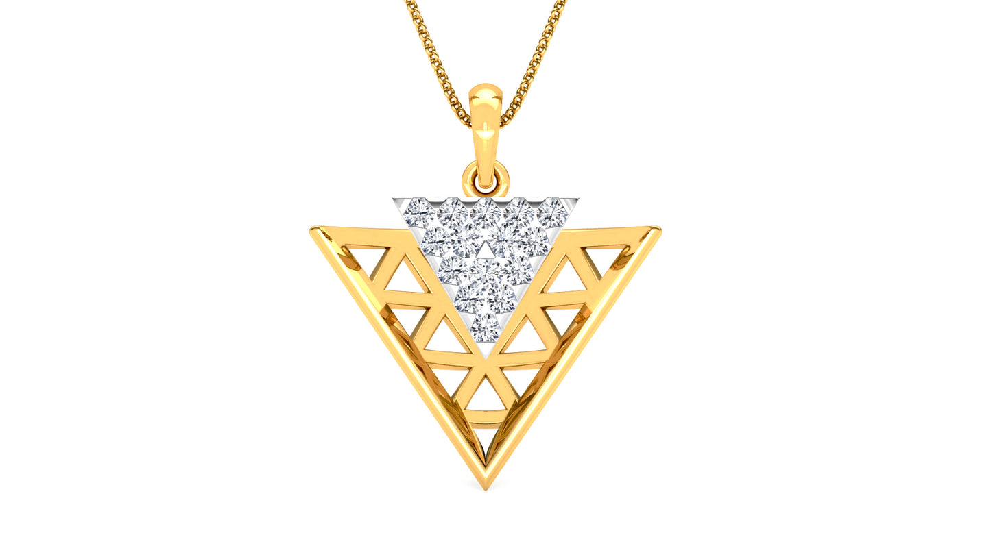 Triangle Doublet Diamond Earrings And Pendant Set