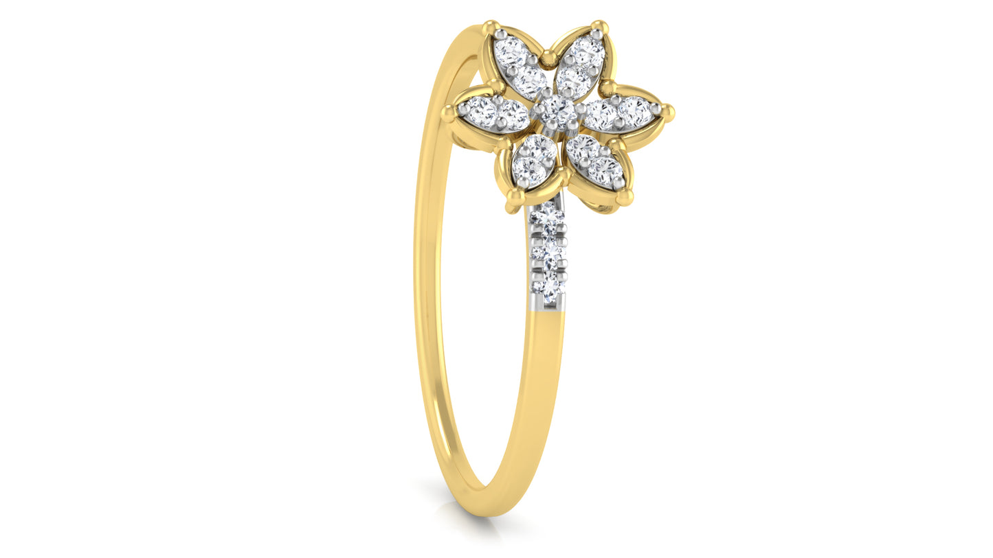 Secured Petals Diamond Ring