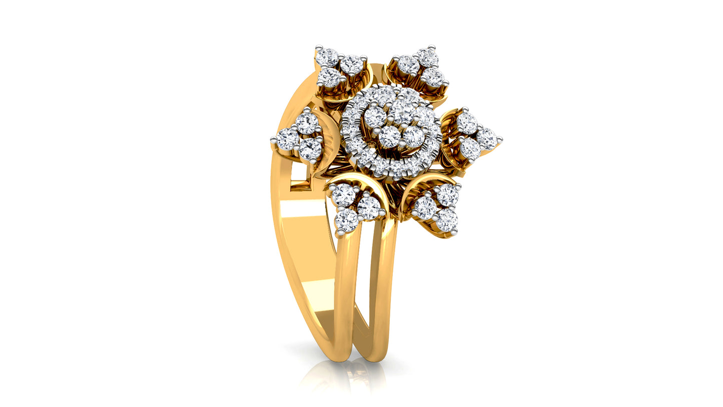 Floral Diya Diamond Ring