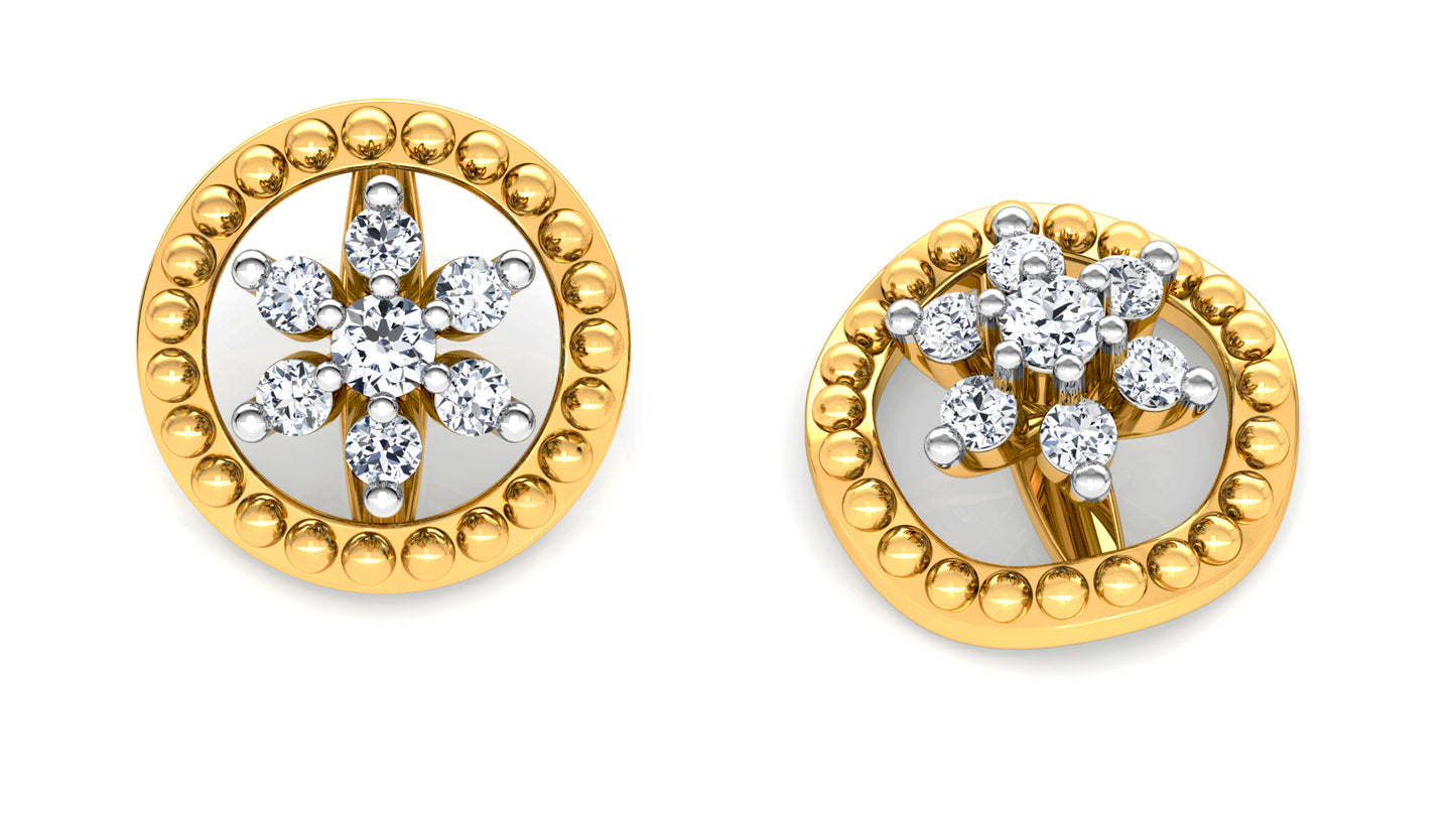 Golden Bullets Diamond Earrings And Pendant Set