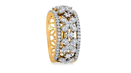 Floral Flood Diamond Ring