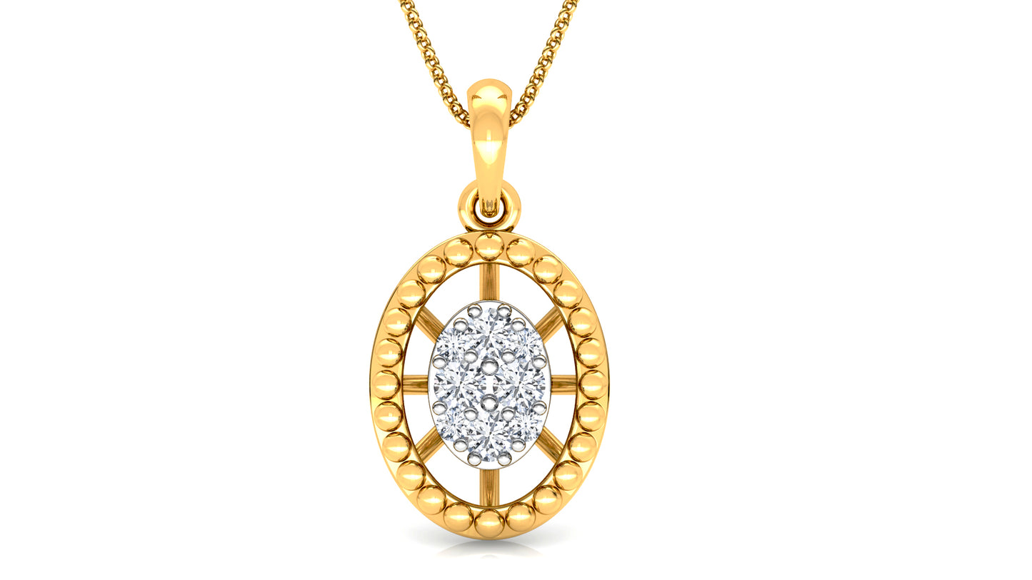 Ovaloid Beauty Diamond Earrings And Pendant Set