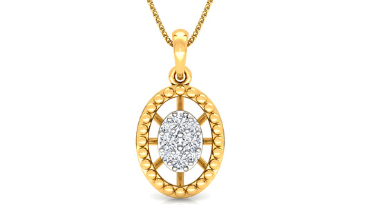 Ovaloid Beauty Diamond Earrings And Pendant Set