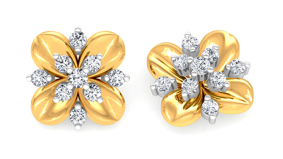 Flower Quotient Diamond Earrings And Pendant Set