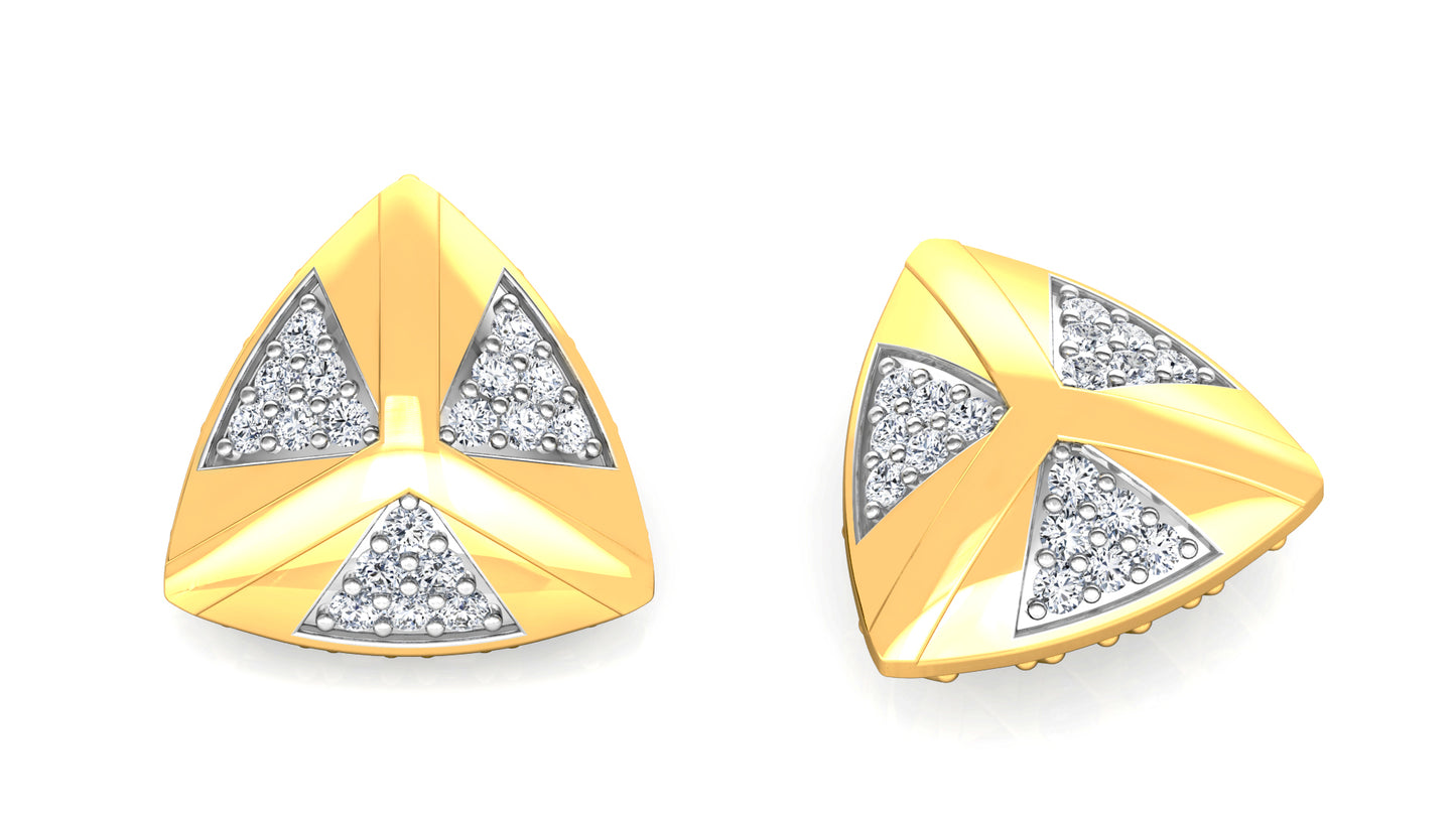 Flashy Triangles Diamond Earrings And Pendant Set