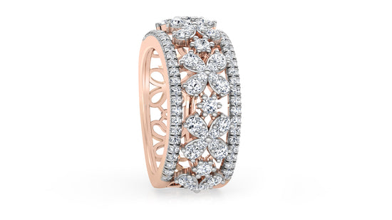 Floral Flood Diamond Ring