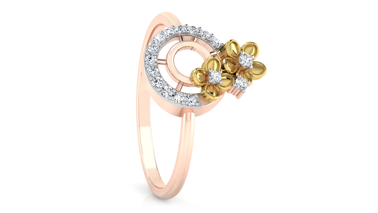 Flowery Wheel Diamond Ring