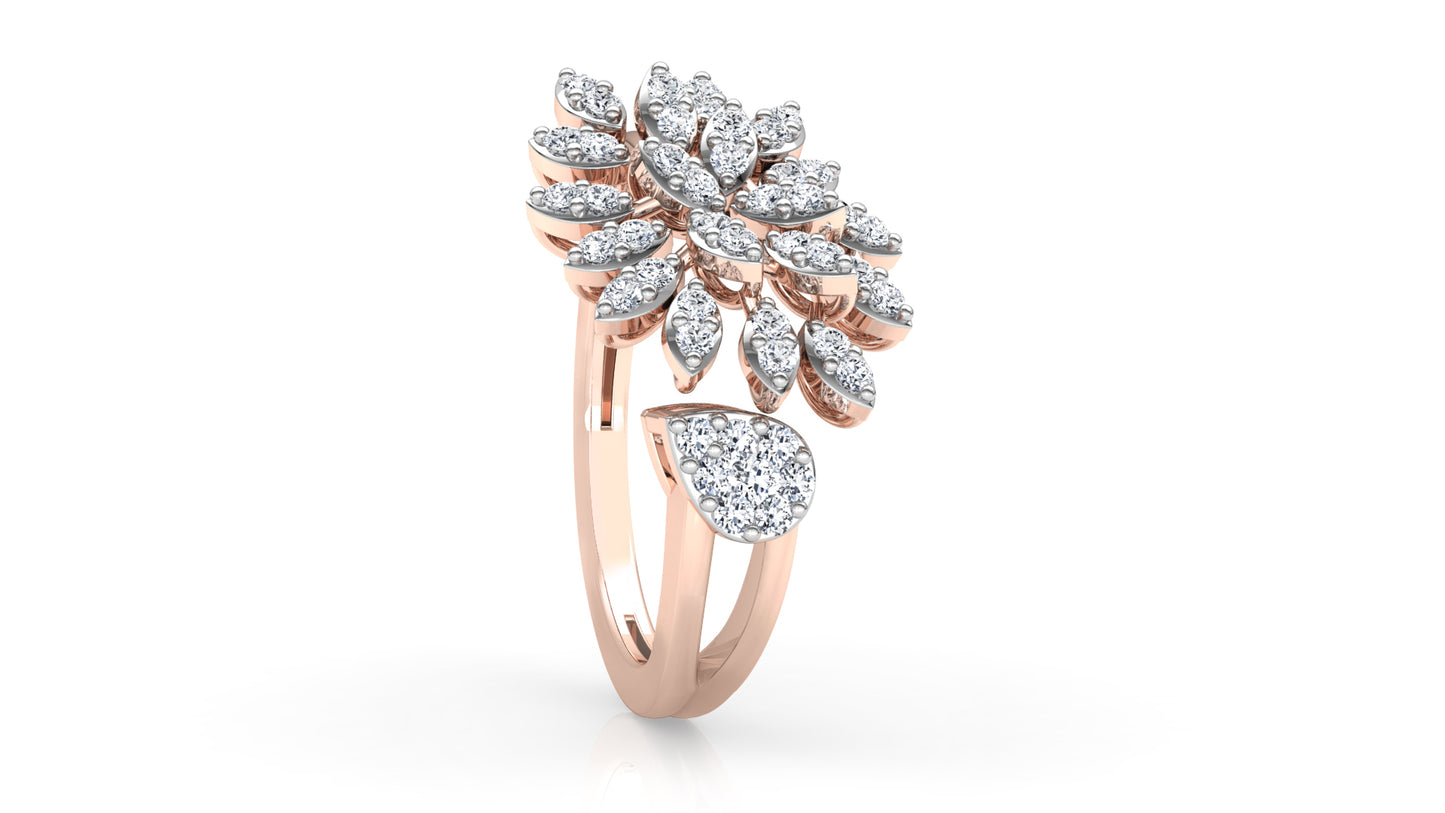 Leaf Flood Diamond Ring