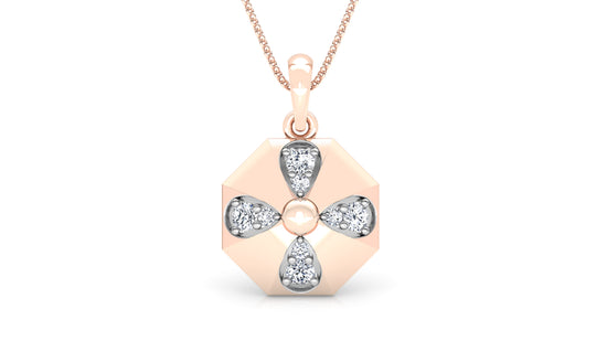 Snowy Sheen Diamond Earrings And Pendant Set