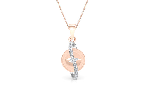 Full Band Diamond Earrings And Pendant Set