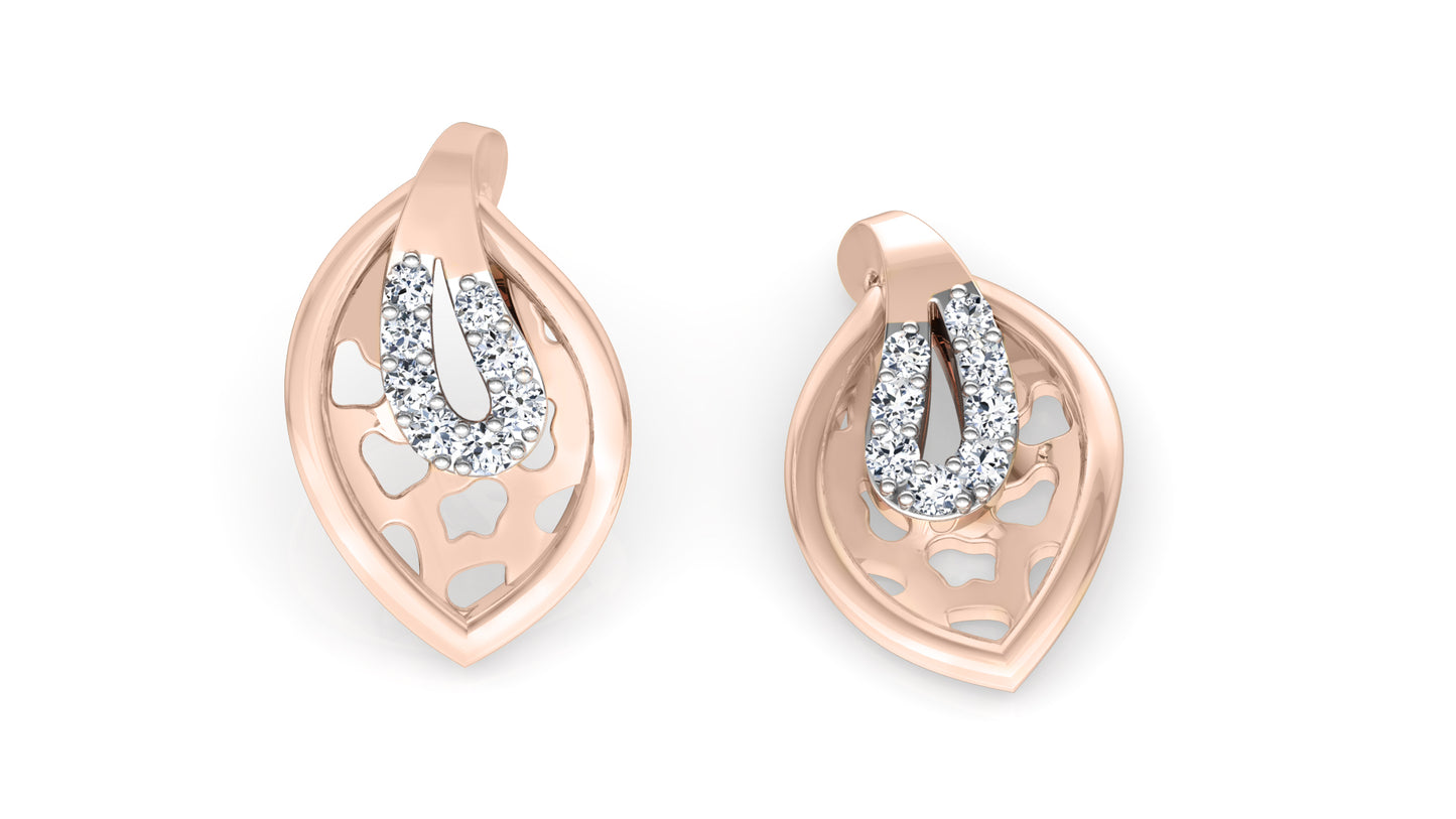 Leaf Engulf Diamond Earrings