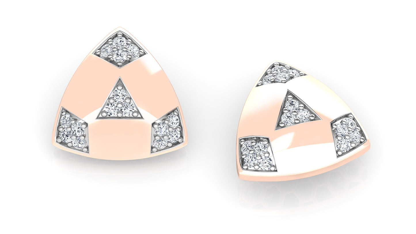 Triangle Flair Diamond Earrings And Pendant Set