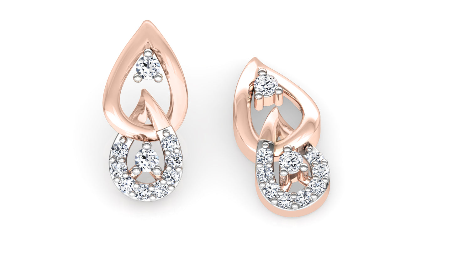 Leaf in Leaf Diamond Earrings