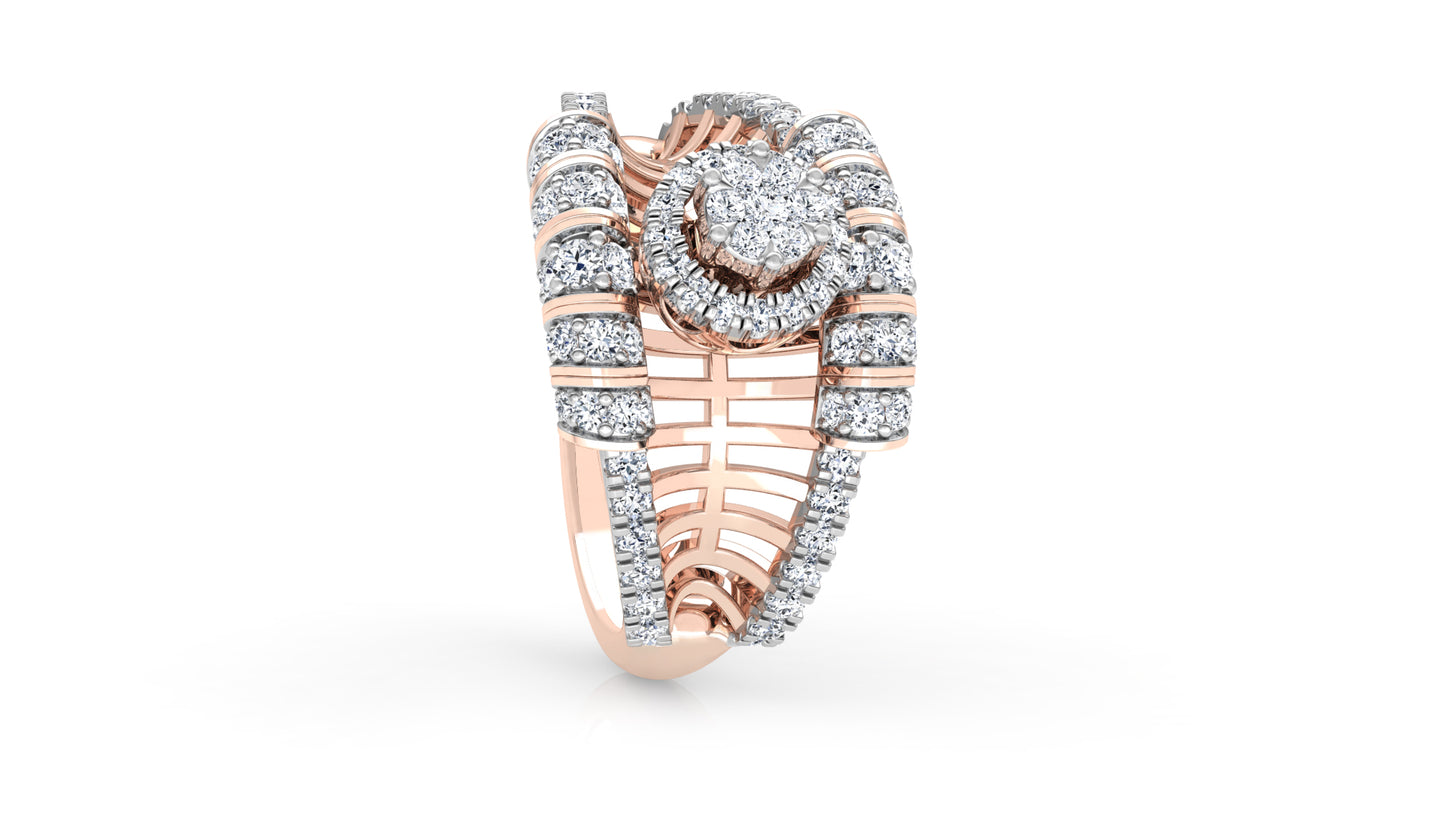 Golden Roll Diamond Ring