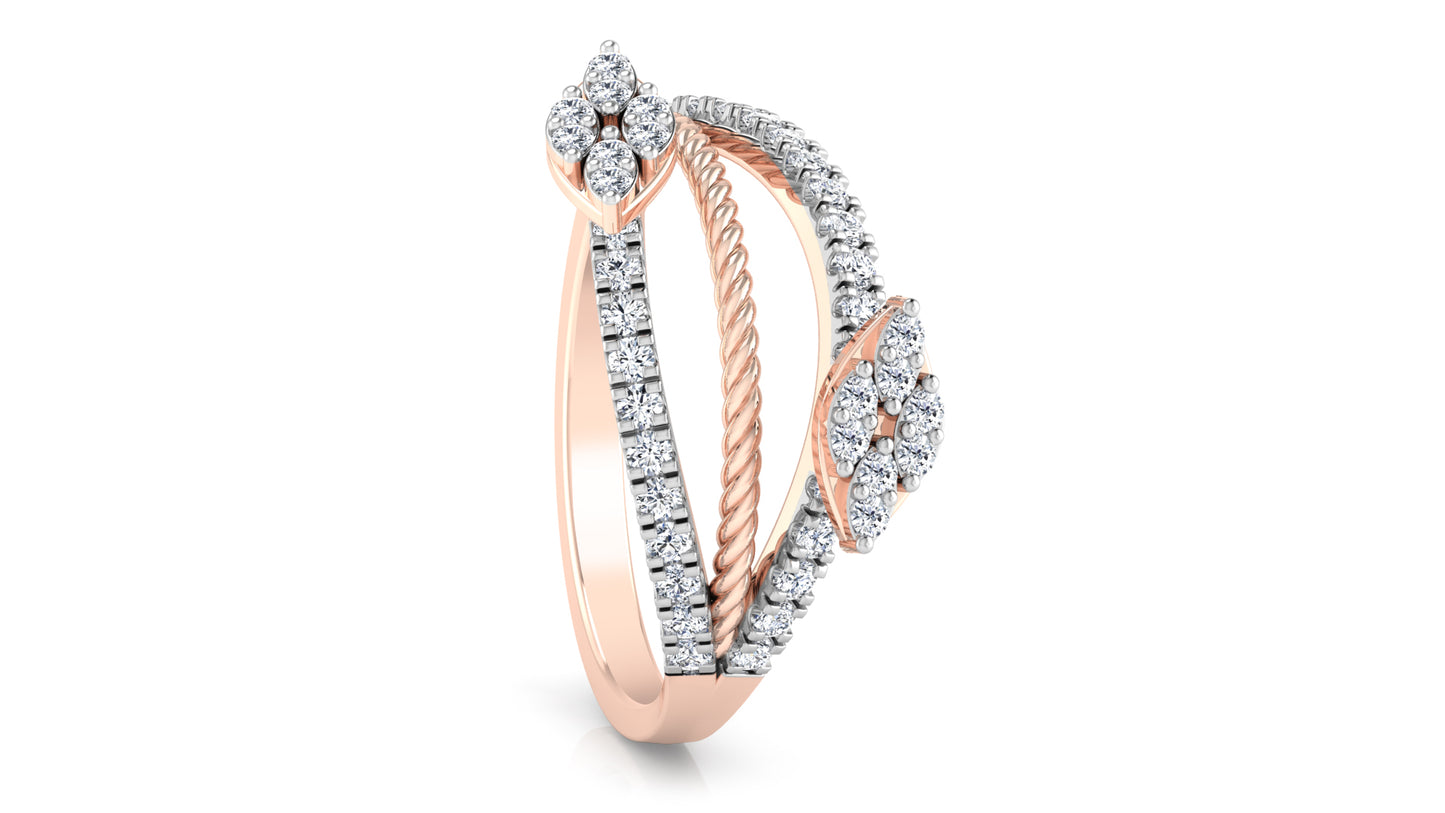 Treble Band Diamond Ring